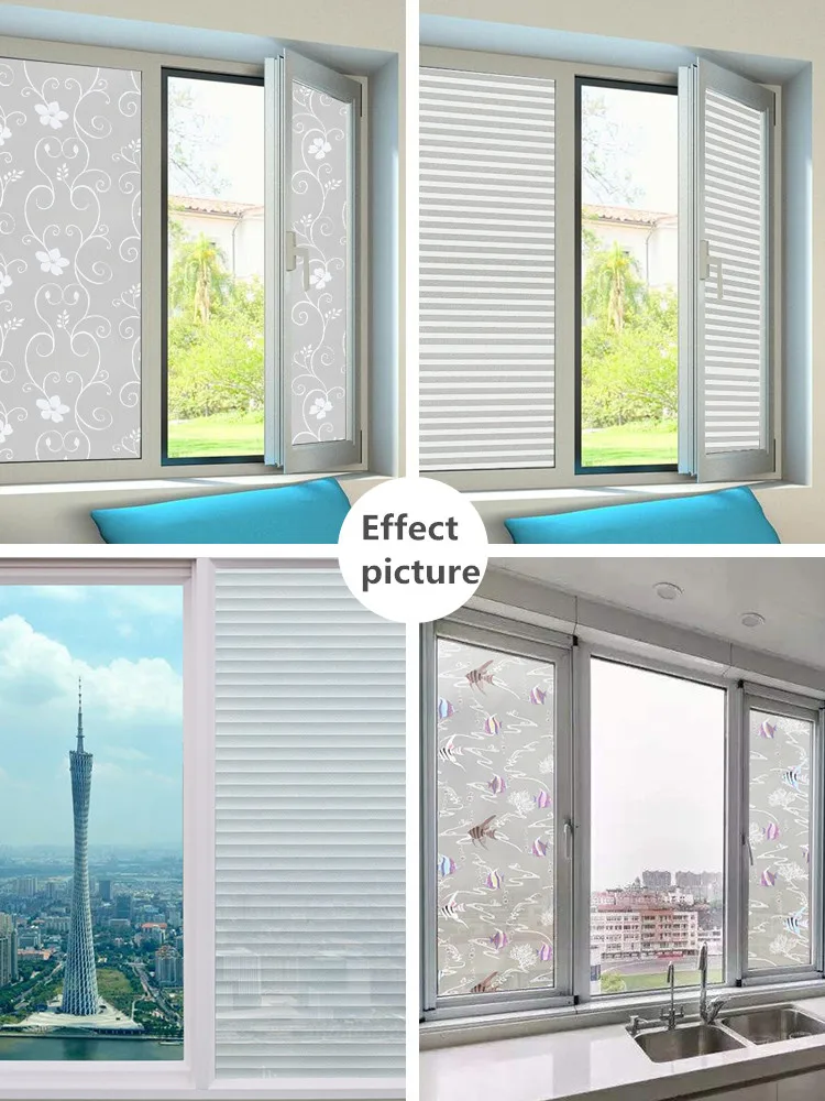 Window glass sticker self-adhesive frosted bathroom sliding door balcony shading sunscreen insulation film household window film