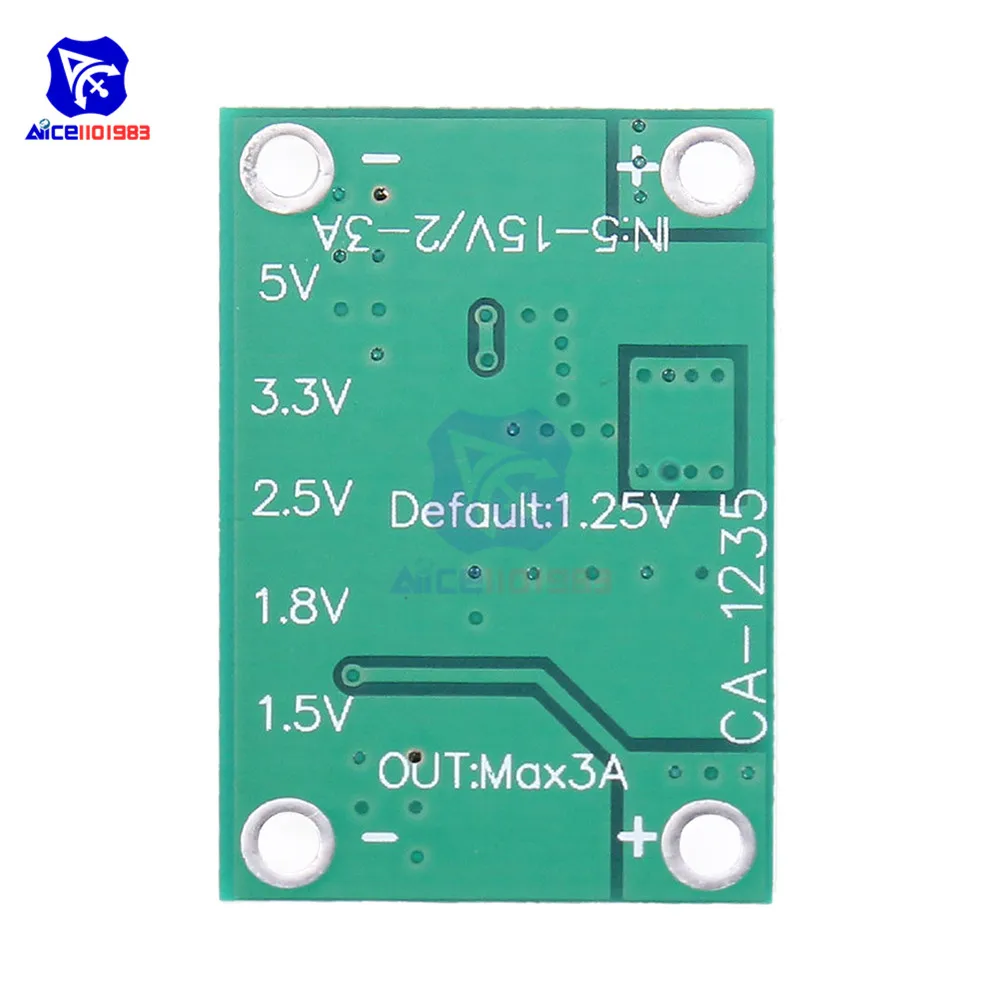 diymore Adjustable DC-DC DC 5-16V to 1.25V/1.5V/1.8V/2.5V/3.3V/5V 3A Step Down Buck Converter Power Supply Module for LED