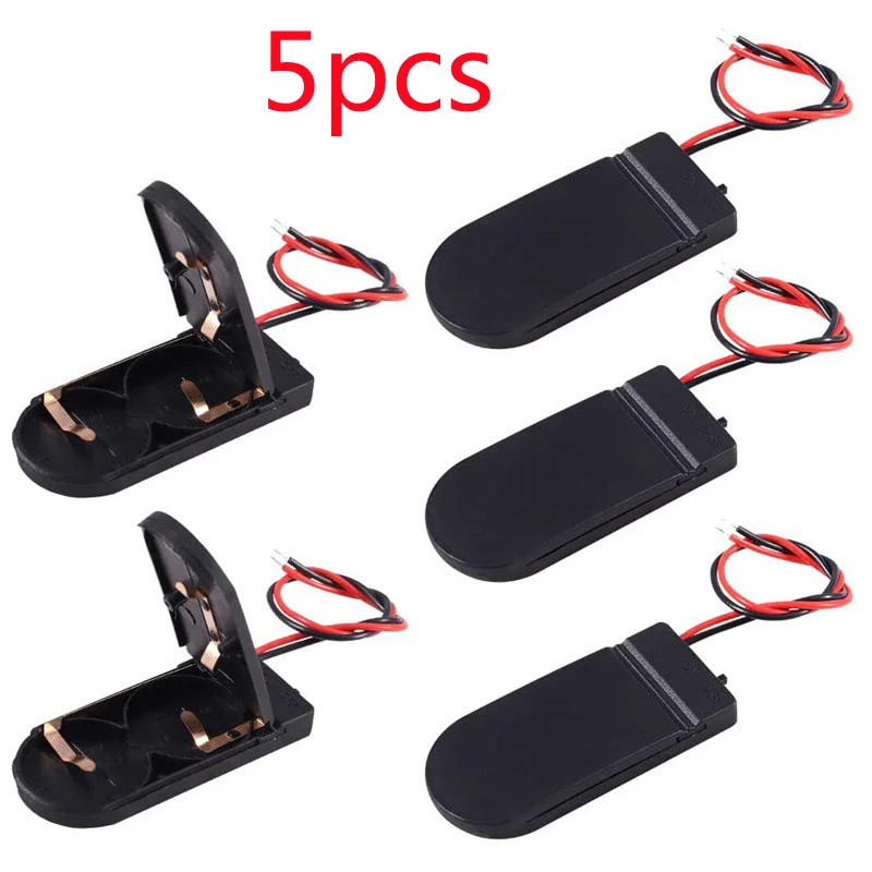 5PCS CR2032 Battery Holder Coin Cell Holder with Switch 2 x 3V Button Battery Holder Case with ON/Off Switch