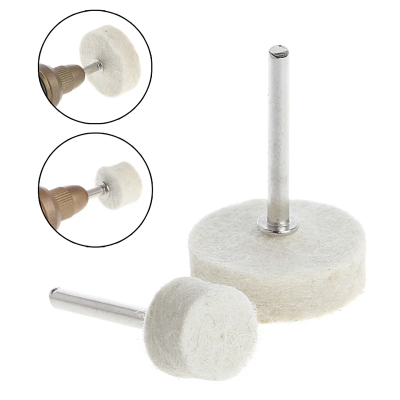 50Pcs 13/25mm Wool Felt Polishing Buffing Wheel Grinding Pad + 4Pcs 3.15 mm Shanks