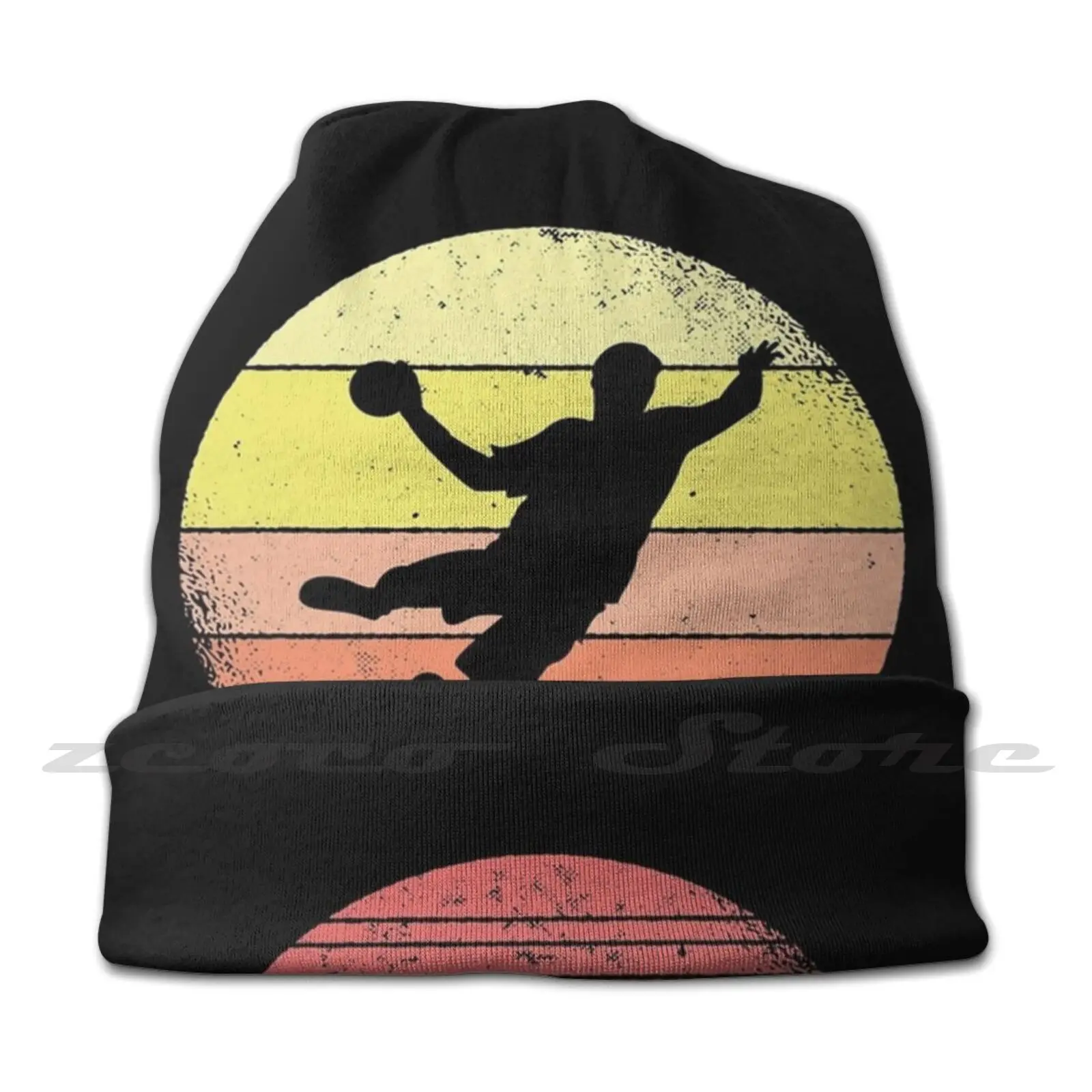 Handball Sport Team Player Gift Personalized Pattern Knit Hats Plus Size Elastic Soft Cap Handball Handball Player Jump Shot