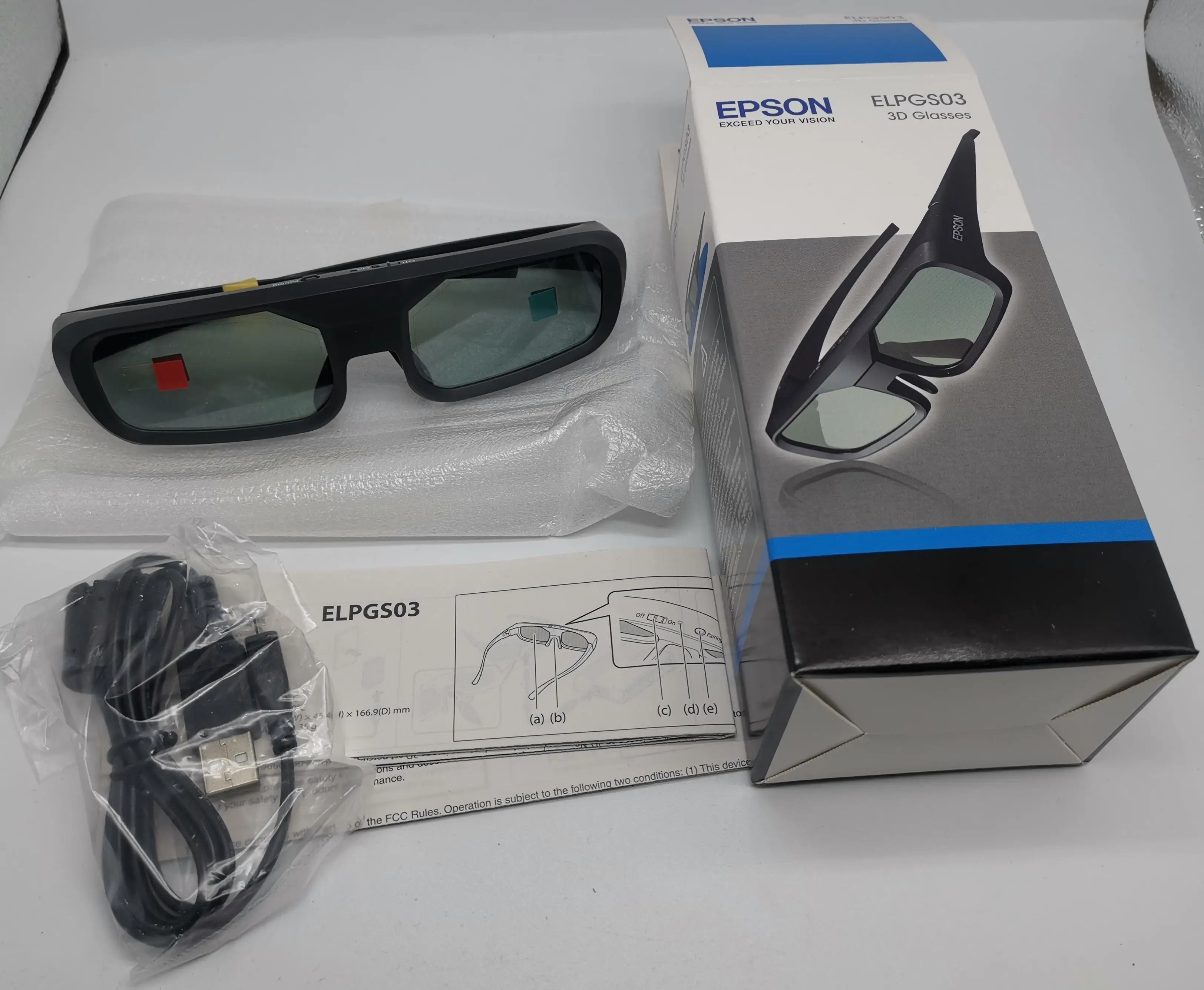 3D Active Glasses for EPSON ELPGS03 EH-TW3020 EH-TW3020E EH-TW5020UB EH-TW5020UBE EH-TW6010 EH-TW6100 TW8200 USB Rechargeable