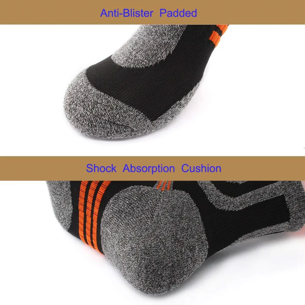 Men Hiking Walking Running Socks Padded Terry Cushion Anti Blister Warm Winter Sports Socks for Outdoor Running Cycling Camping