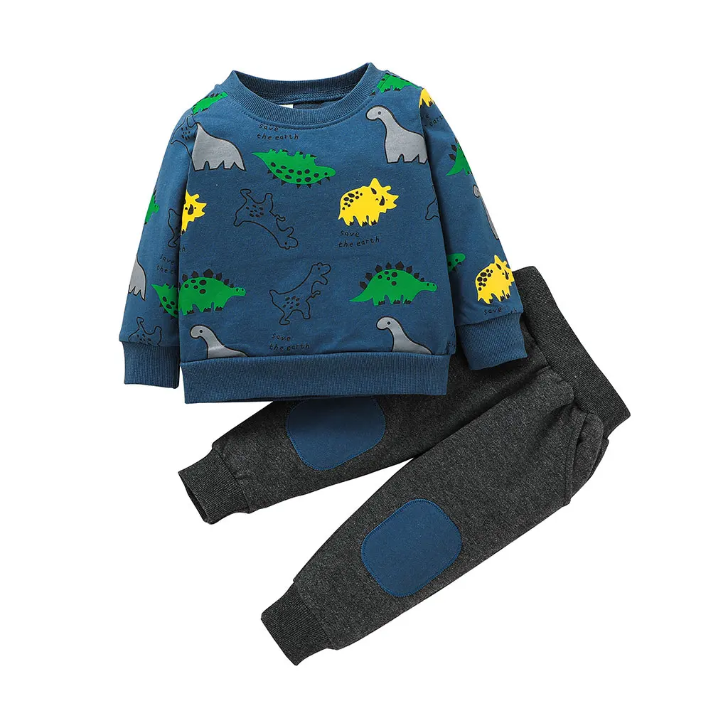 

Infant Kids Baby Boys Casual Two-piece Clothes Set, Dinosaur and Letters Printed Pattern Pullover and Pants 6M-5T