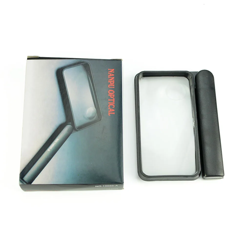 Lupa de mano, lupa rectangular plegable 3X 8X, para lectura de libros de periódicos de joyería de Jade antiguo