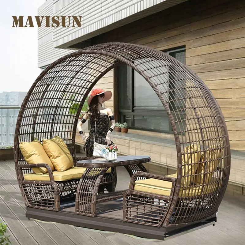 Luxury Courtyard Hammock Chair For Leisure Garden Street Swing Patio Furniture For Home Retro Double Seats Hanging Chairs