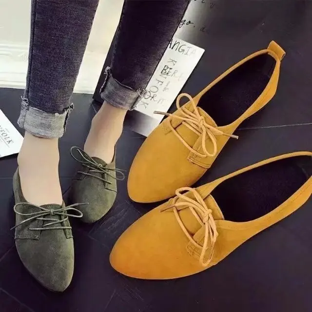 2021 Women Flat Shoes New Flats Ladies Dress Shoes Golden Heel Lace Up Loafers Casual Shoe Autumn Women\'s Shoes Casual Dress658