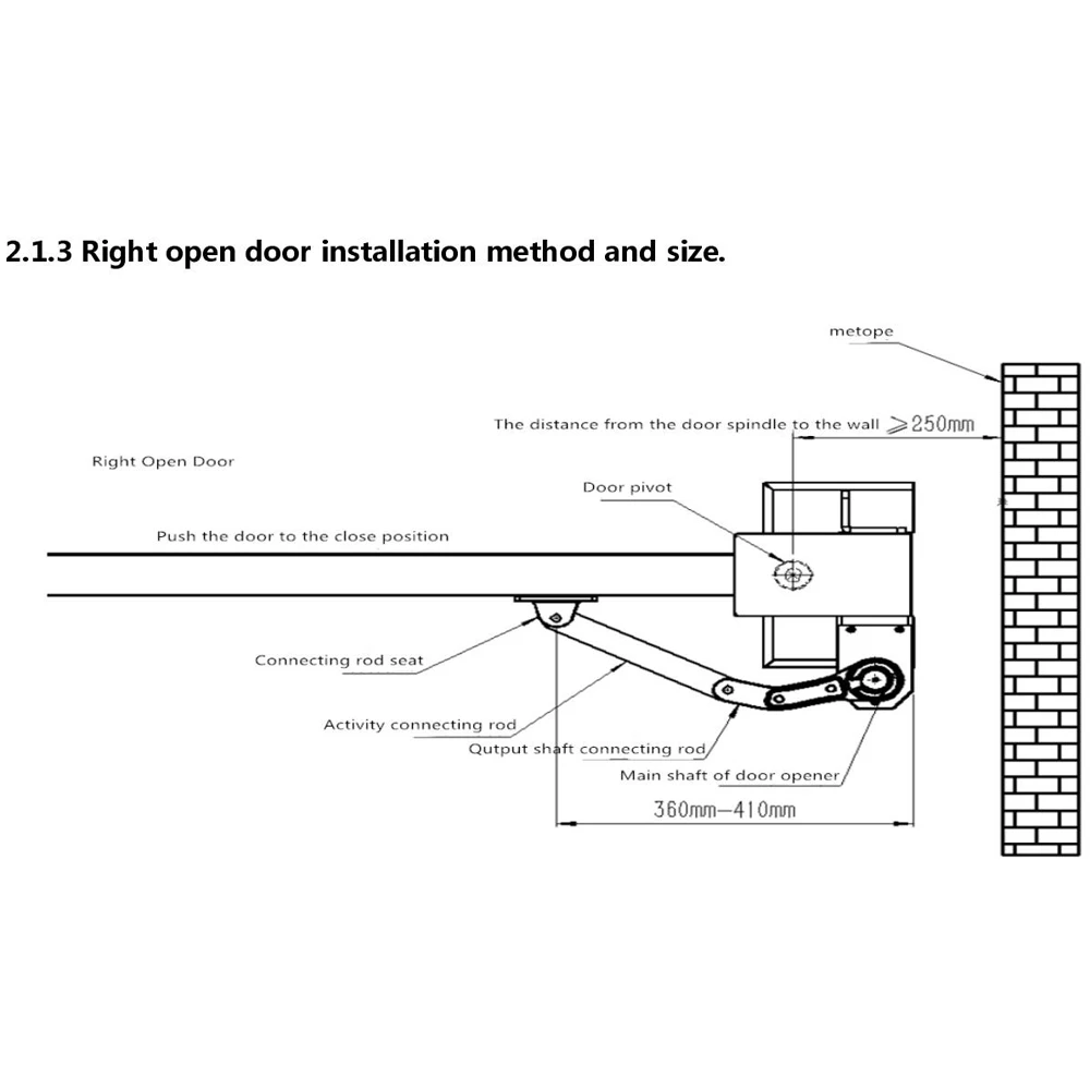 Side-mounted Automatic Door Opener 90 Degree Waterproof Electric Door Opener For Community Access Control System