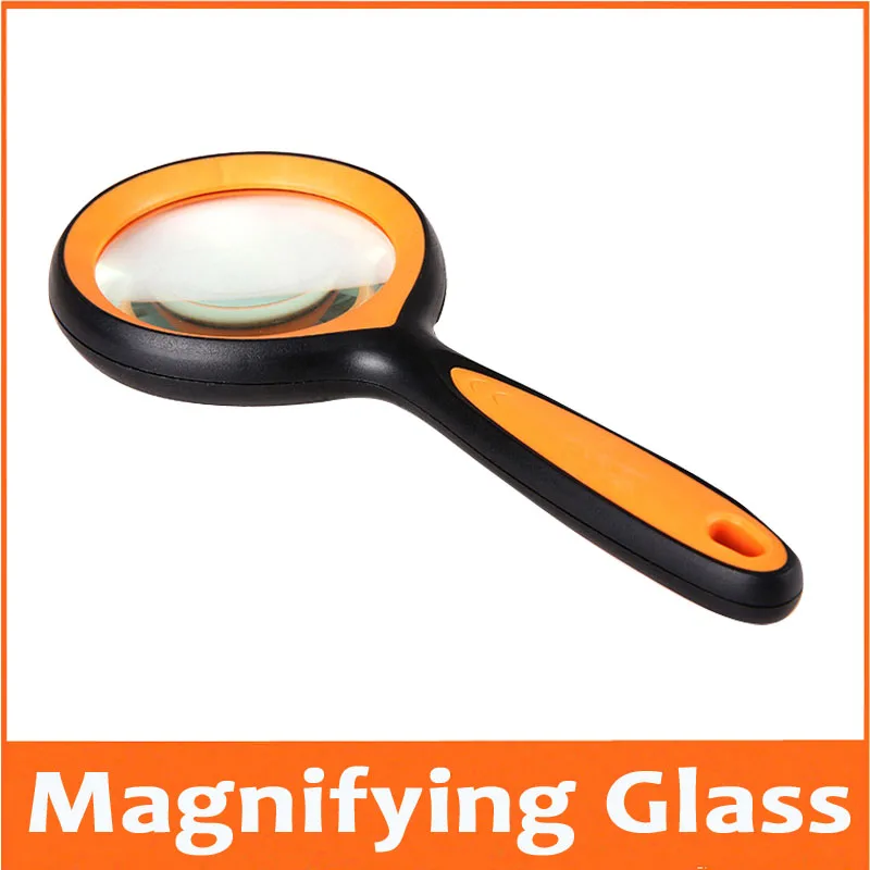 5x 75mm Glass Lens Handheld Reading Magnifying Glass for Old Man Children Insect Observer Fashion Magnifier in Supermarket