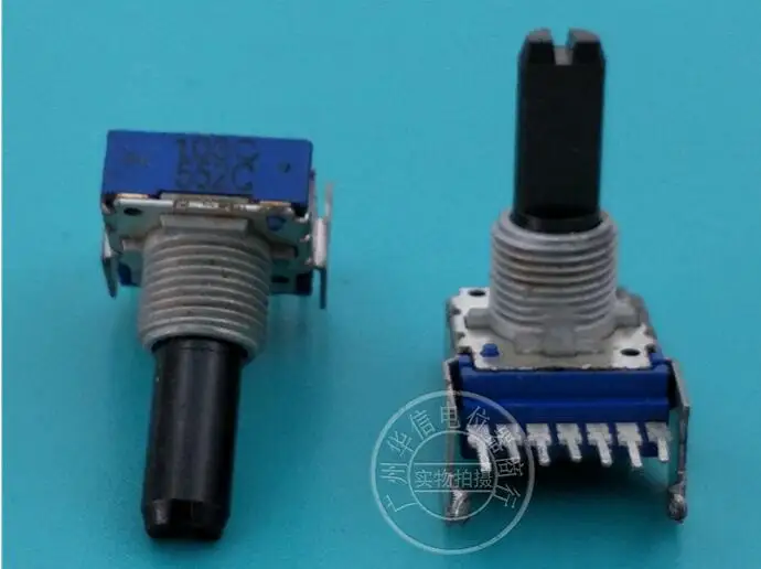 2pcs  ALPS 142 horizontal double potentiometer 7 feet with midpoint C103 C303 10K 30K handle length 20F