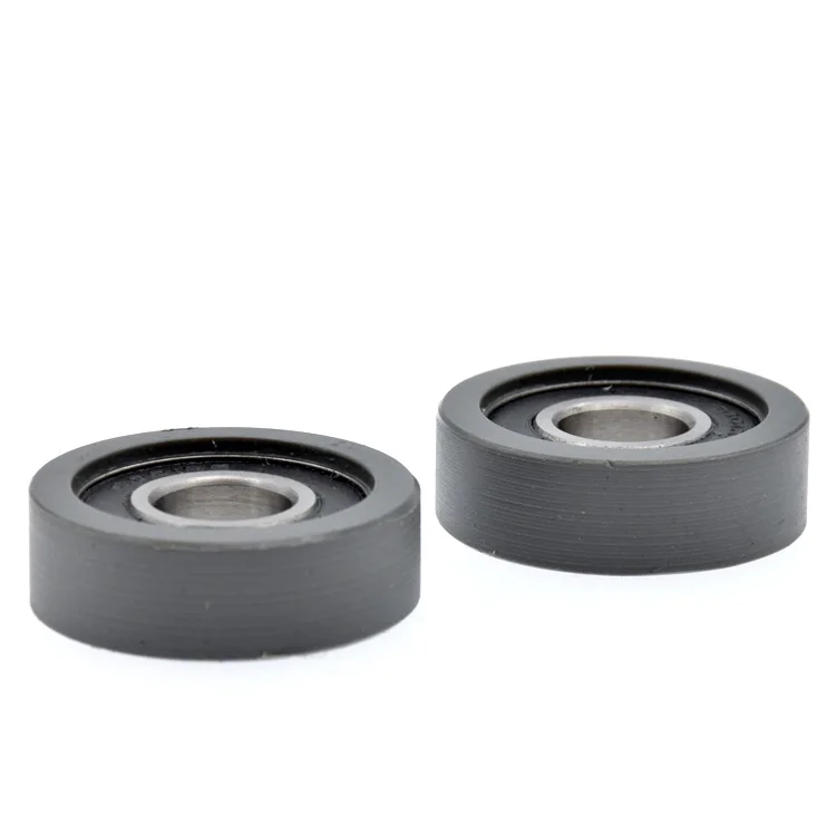 1pc 6001RS coated nylon bearing pulley rolling wheel flat elevator small guide wheel silent and wear-resistant 12*34*11