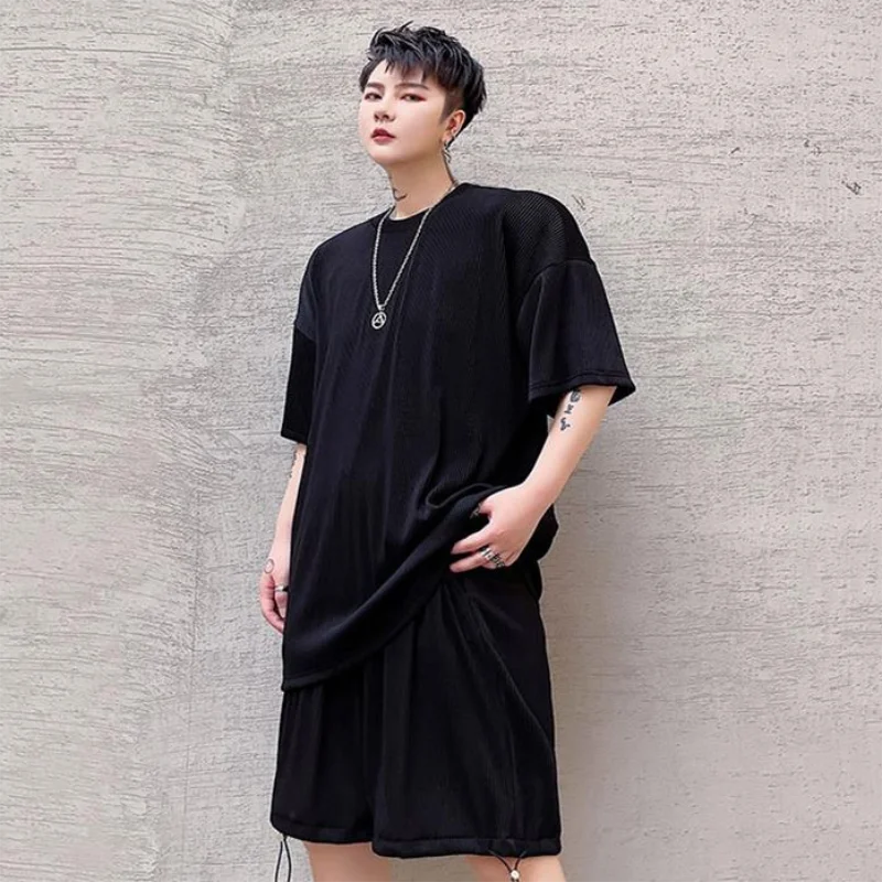 

Men's Short Sleeve Shorts Suit Summer New Fashionable Dark Popular Youth Sunshine Leisure Loose Large Size Suit