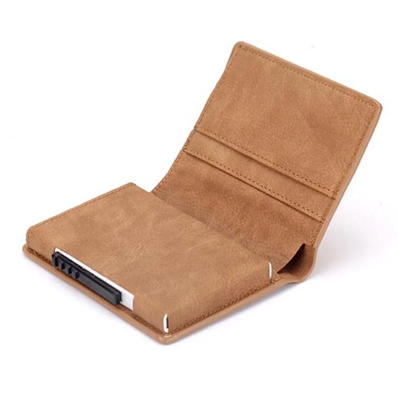 

NEW Anti-Rfid Protection Men Women Credit Card Holder Pu Leather Fashion Slim Mini Wallet Aluminum Business id Card Case