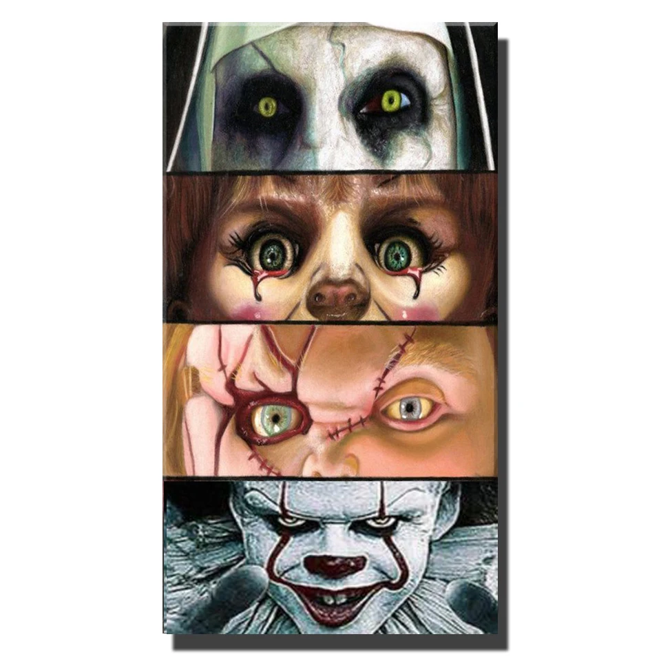 New 5d diy diamond painting Horror Eyes full square Halloween home decor diamond embroidery Cross Stitch Horror movie characters