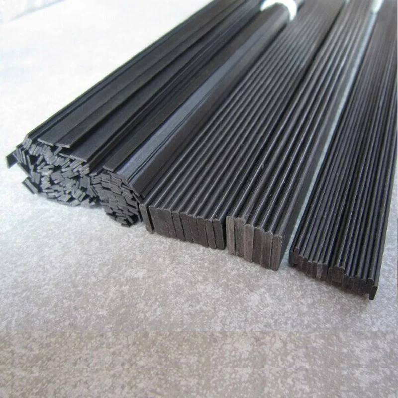 16pcs/lot Carbon Fiber Material 0.5mm*3mm 0.6*5 1*3 1*4 1*5 1*6 Carbon fiber sheet for RC Quadcopter Multicopter ( 0.5 Meter)