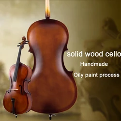 Italian antique beginner Full Size cello 4/4 solid wood Maple Brown Matt cello student violoncello stringed instrument bag Bow