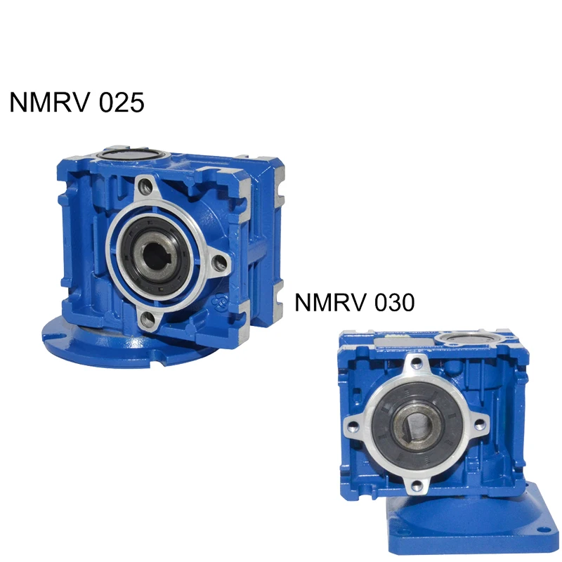 7.5:1-80:1 Worm Reducer NMRV025 030 Gearbox 9 11mm Input11 14 Output Shaft Worm Gearbox Speed Reducer for NEMA Electric Motor