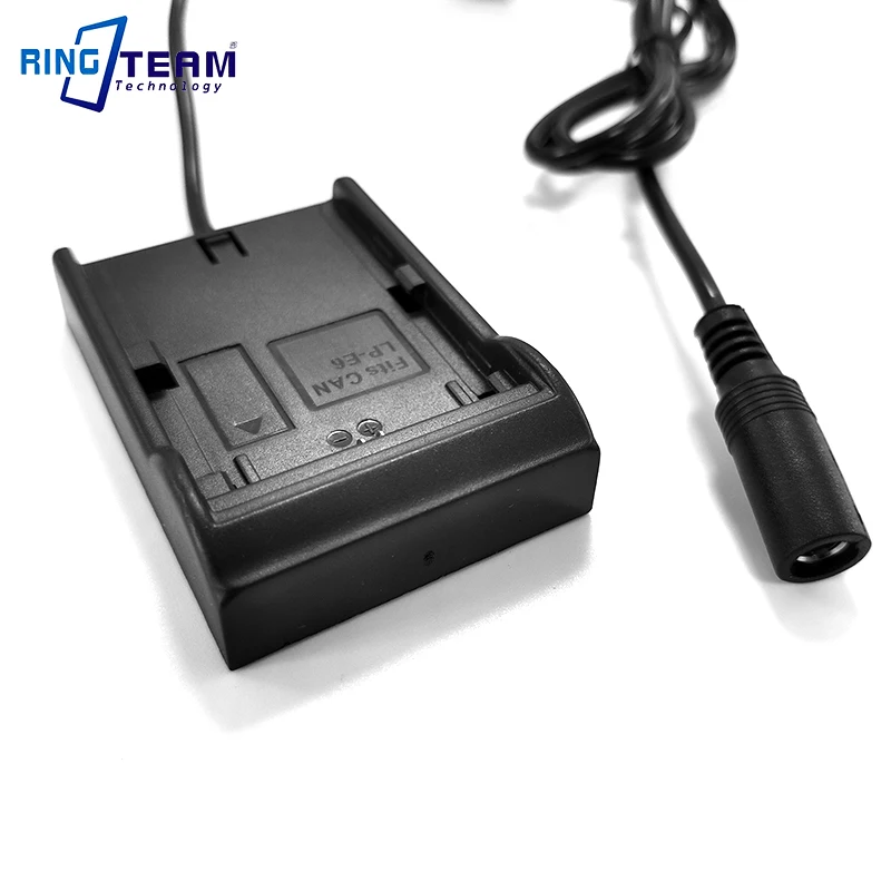 LC-E6 LPE6 LP-E6 حامل البطارية محول لوحة الشاحن تيار مستمر 5.5*2.1 مللي متر موصل سالب ل رصد إضاءة مصباح إضاءة الكاميرا