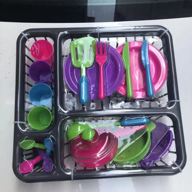 28pc Kids Cutlery Role Play Toy Set  Kitchen Utensil Accessories Pots Pans P31B