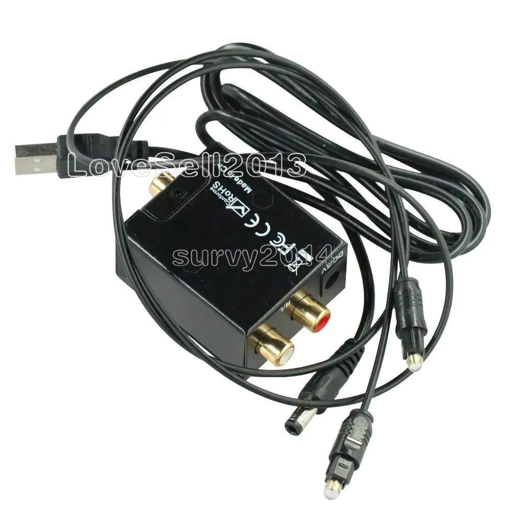 Digital to Analog Audio Converter Adapter Digital Optical Fiber Coaxial RCA Toslink Signal to Analog Audio Home Theater for DVD