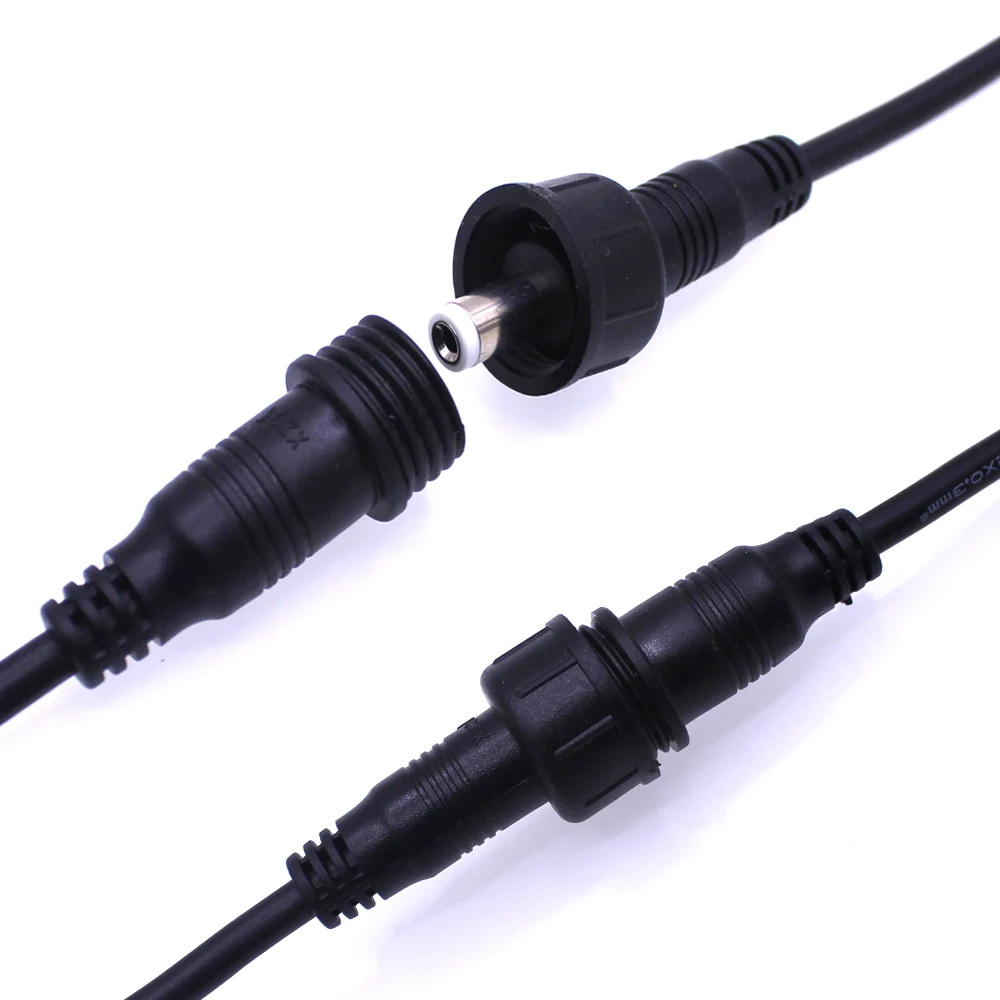 1/5/10/50 pairs 5.5mm x 2.1mm 22AWG Male Female DC IP67 Waterproof Power Extension Cable