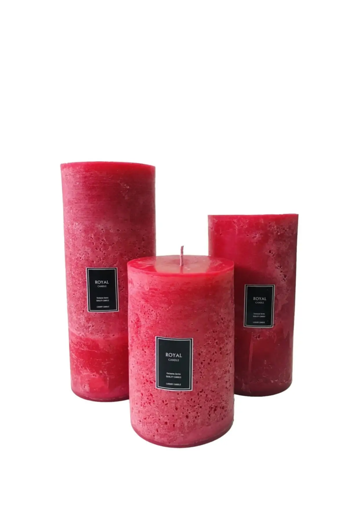 

Cylinder Candle Rustic Red 3 Piece Set Diameter 10 Sizes 15-20-25 Cm Gift Items Christmas Marriage Fragrant Decorative Household