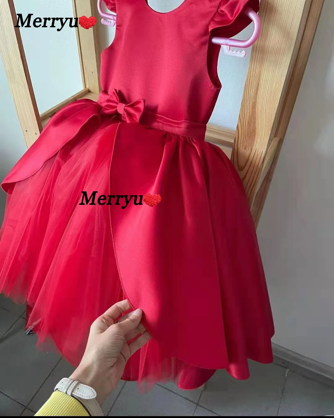 Puffy Red Blue Flower Girl Dresses Gir Party Dress Tulle Kid Birthday Princess Dresses Child Dress