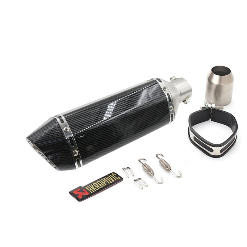 51mm Inlet Motorcycle Exhaust Muffler With DB Killer GP Racing Sport Bike Copy Carbon For suzuki ltz 400 crf 230 cb650f cb190r