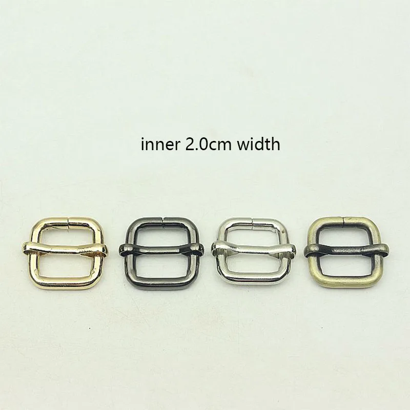 20 stücke 20mm Metall Pull Core Schnalle Gurtband Einstellung Schnallen Tri-gleitet Rutschen Roller Pin Verschluss Tasche Strap slider Haken