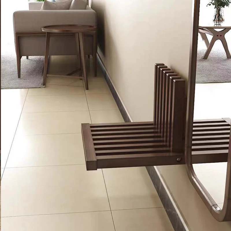 Ultra Thin Hidden Wall Hanging Folding Stool Porch Chair Shoe Changing Wall-Mounted Folding Bathroom Stool