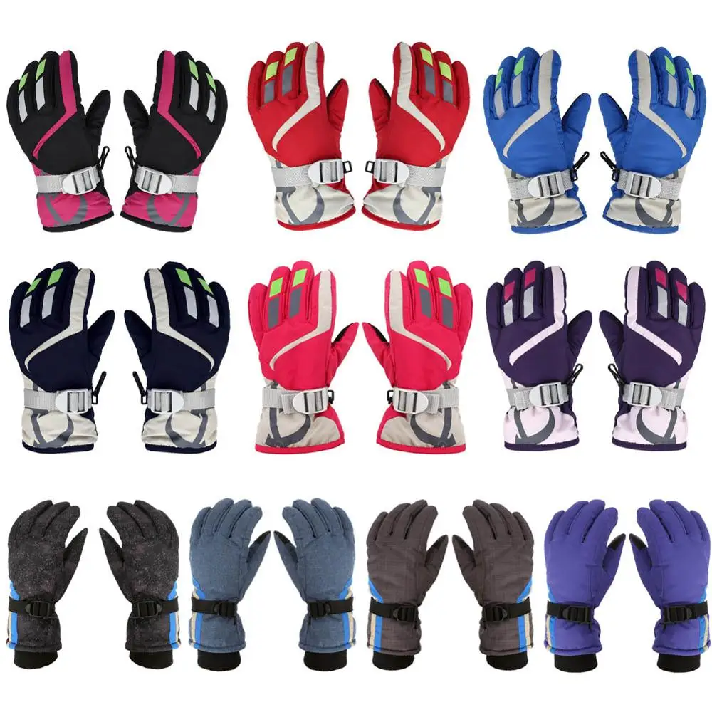 

Winter Kids Children Skiing Warm Gloves Snowboarding Waterproof anti-skid Men Women Ski Gloves for Sports Skiing Riding Cycling