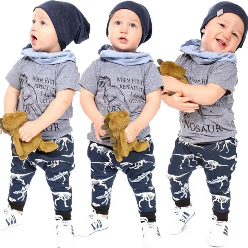 Kaus celana legging anak-anak, pakaian legging atasan dinosaurus, CELANA anak laki-laki, Kaus, pakaian balita 1Y-6Y