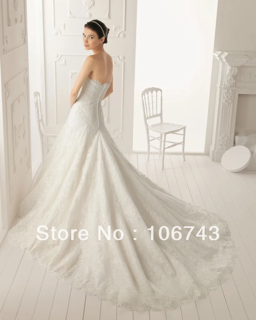 free shipping new style Sexy brides Custom a-line Off shoulder high quality sweetheart lace wedding dress 2016 vestido de noiva