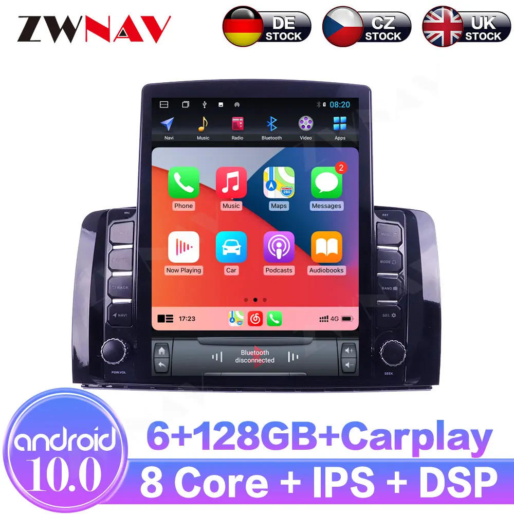 Android10 6+128GB For Benz R300 R350 2006 - 2014 IPS Screen Receiver Car Multimedia Radio Player Car GPS Navigation DSP Carplay