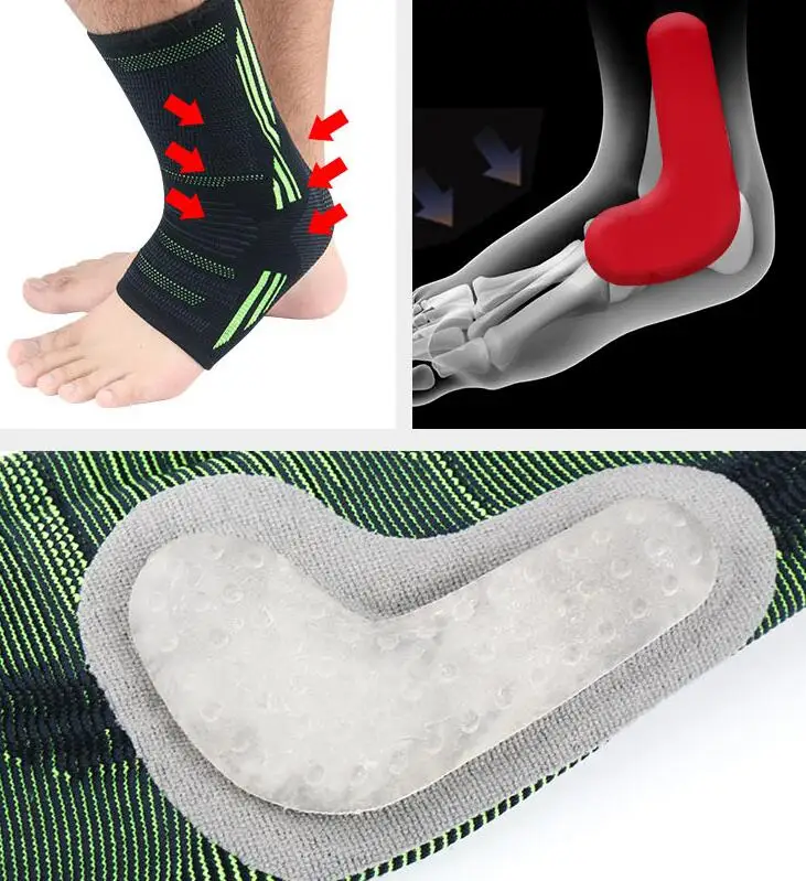 2020 New Men\'s Ankle Support Running Football Joints Protection Black Foot Bandage Elastic Ankle Brace Band Guard Sport Safety