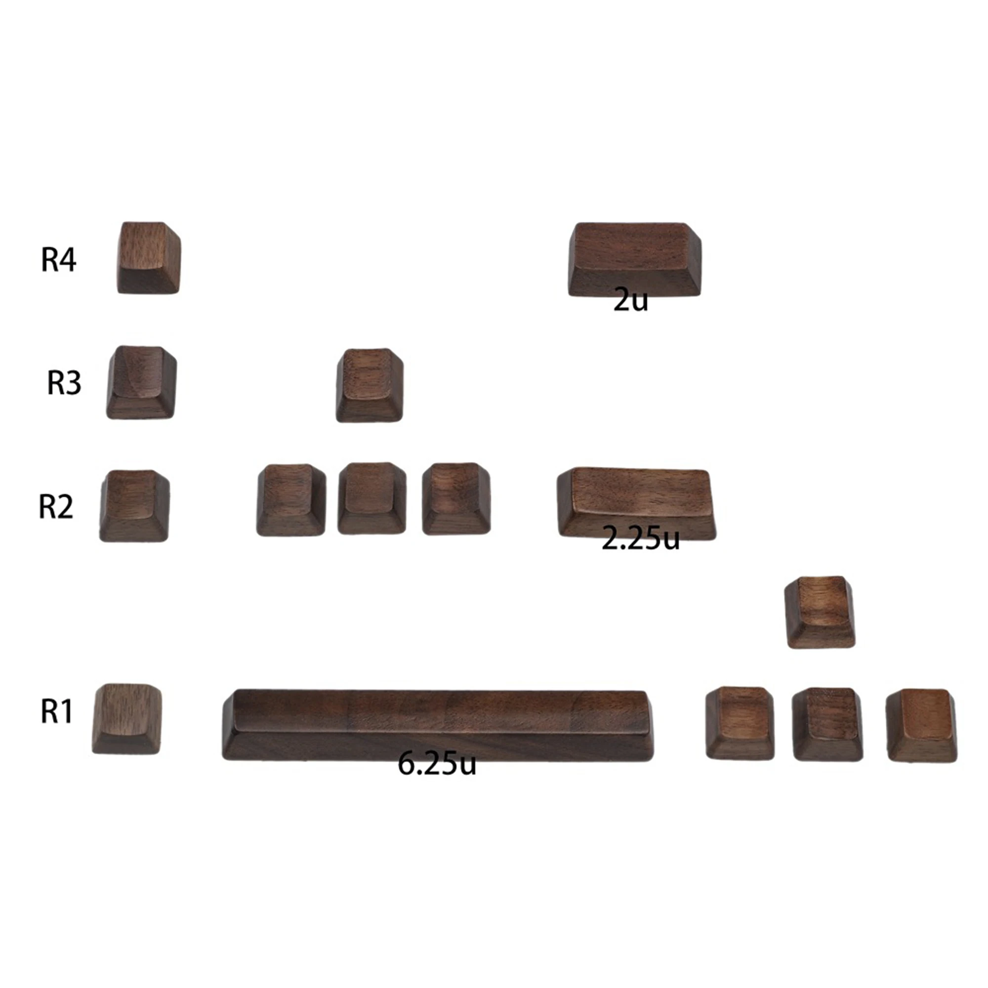 OEM Profile Novelty Keycaps Wooden Solid Walnut Wood Keycap GK61 Keycaps For Mechanical Keyboard GK61X GMMK