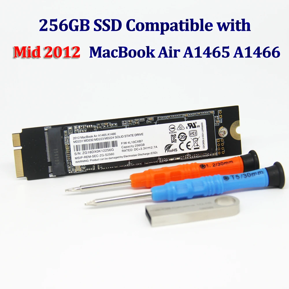 

256GB SSD For 2012 Macbook Air A1465 A1466 Md231 Md232 Md223 Md224 Solid State Drive Mac 256G Hard disk