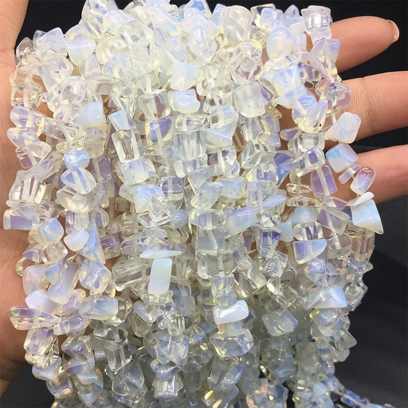 5-8mm Irregular Natural Opal Stone Beads DIY Loose White Opal Gravel Stone Beads For Jewelry Making Necklace Strand 80cm