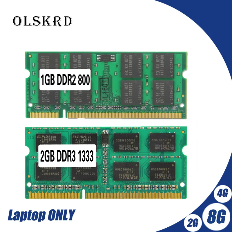 

Оперативная память Olskrd для ноутбука, память DDR2 DDR3, 8 ГБ, 4 Гб, 2 Гб, 1 ГБ, PC2, PC3, 667 МГц, 800 МГц, 1333 МГц, 1600 МГц, 5300, 6400s, 8500, 10600