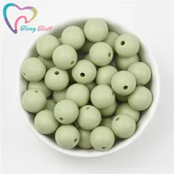 10PCS Sage Green/Lint Round 9-19MM Loose Beads,Popular Greeny Color Hexagon 14-17 MM Loose Beads Making DIY Pendant Teether Toys