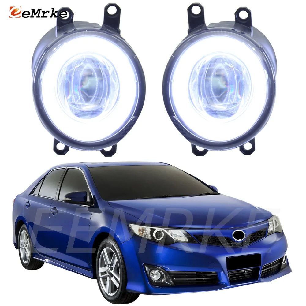 

2x LED Cut-Line Lens Fog Lights Lamp Angel Eye DRL Daytime Running Lights for Toyota Camry Atara SX SL S Europe 2011-2014 2015