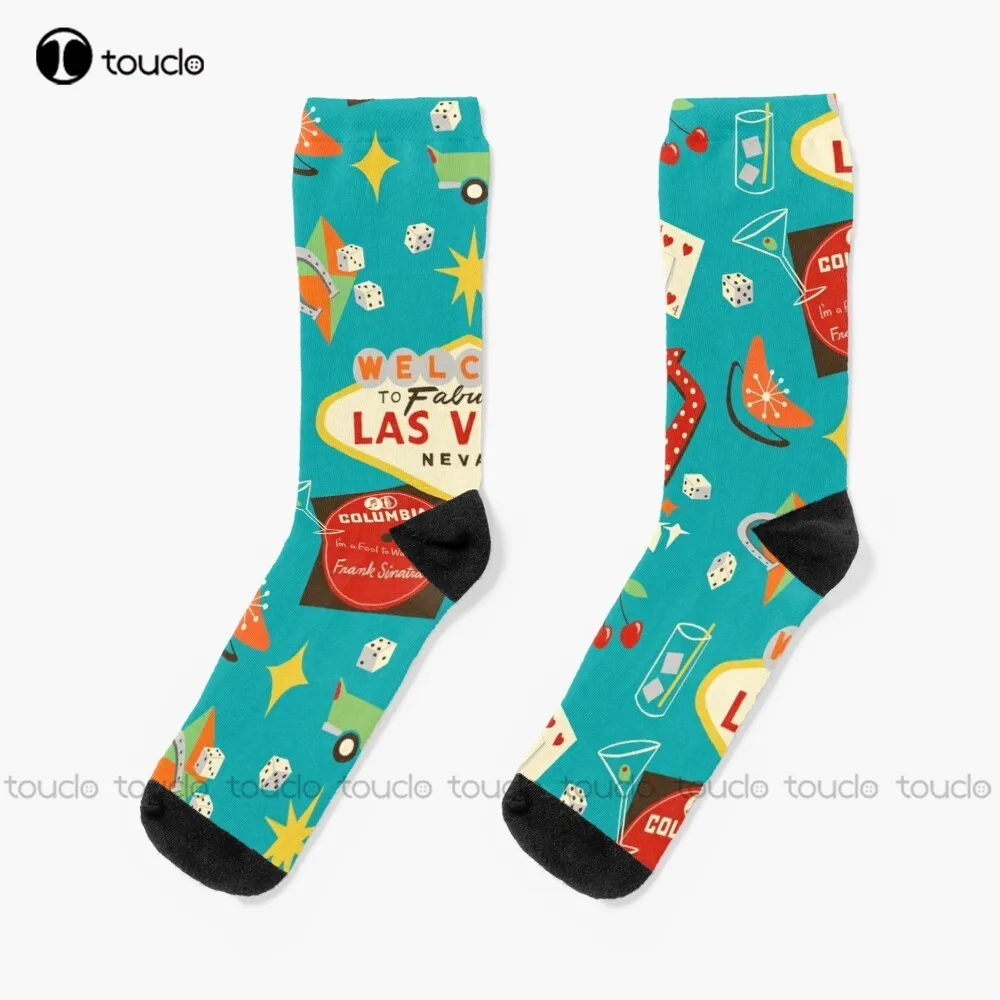 Vintage Las Vegas Socks Women Workout Sockss Personalized Custom Unisex Adult Teen Youth Socks 360° Digital Print Fashion New