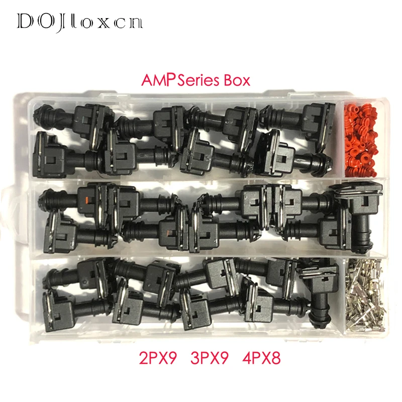 1 Box 77 Pcs 2 3 4  Pin AMP Waterproof Fuel Lnjector Wiring Plug Female Connector EV1 Junior Power Timer JPT