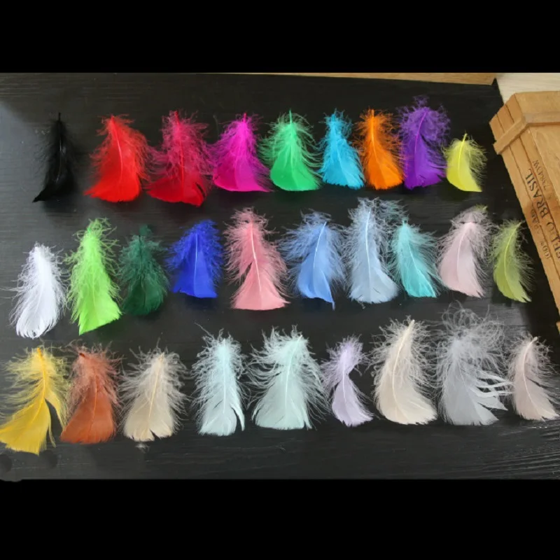 4-8cm Goose Feathers Natural Swan Samll Feather Diy Color Flutter Plume Stage Wedding Decoration Floating Plumas Spatter Balloon