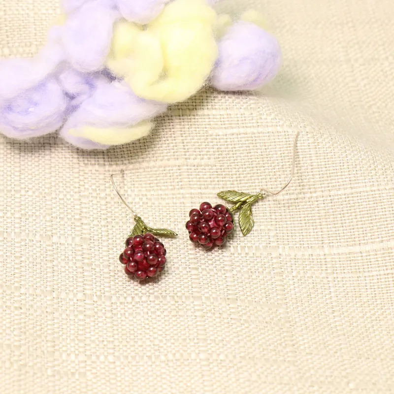 Creative Design New Raspberry Earrings Woman Accessories Fruit Pendant Earring Gift