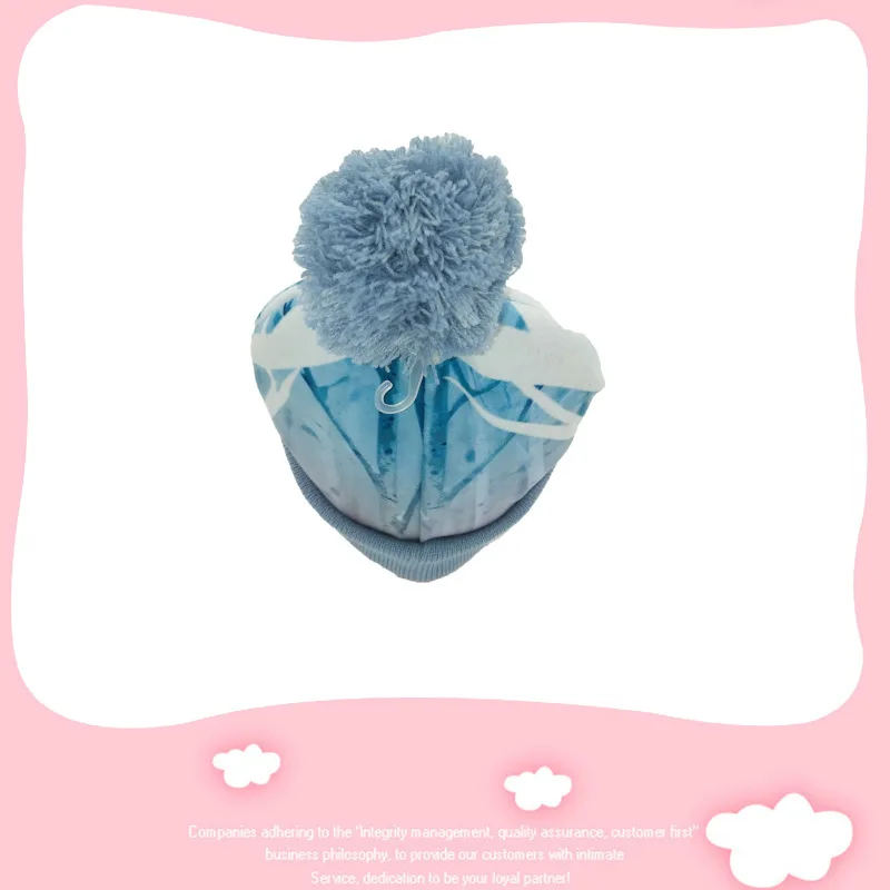 Disney Princess Frozen Baby Girls Winter Hat Warm Knitted Hat 3D Printed Kids Windproof Cap Elsa Baby Girls Cap Christmas Gift