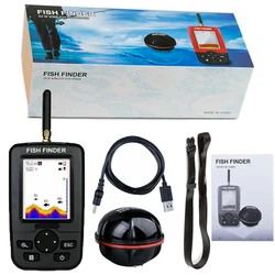 Portable Smart Fish Finder Wireless Sonar Sensor Echo Sounder Fishfinder Depth LCD Display Fish Capturing Transducer Alarm