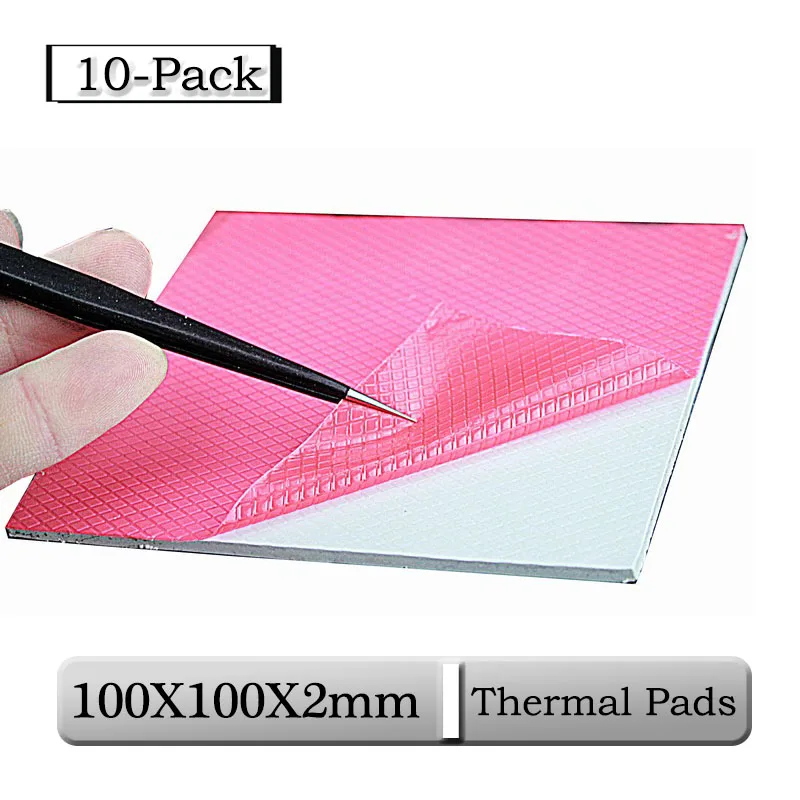 10 Pcs Gdstime 100X100X2 Mm 2 Mm Dikte Wit Thermische Pad Cpu Radiator Pad 100 Mm X 2 Mm Geleidende Siliconen Heatsink Pads