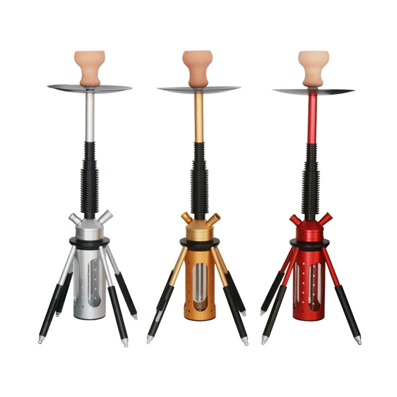 SY Aluminum Hookah Shisha Set  High-Grade Hookah Accessories Ceramic Pot Tripod Shisha Nargile Set