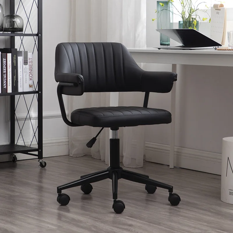 

Simple Office Chair Home Comfortable Ergonomic Swivel Chair Breathable Student Dormitory Staff Meeting Leather Lift Office Chair